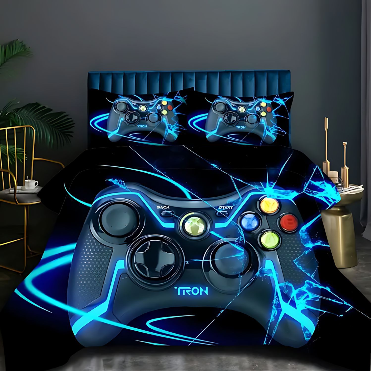 TEMU / JIT E-Sports Game Handpiece 3D Impresión Digital Kit de edredón suave puede hacer un dibujo en el viento