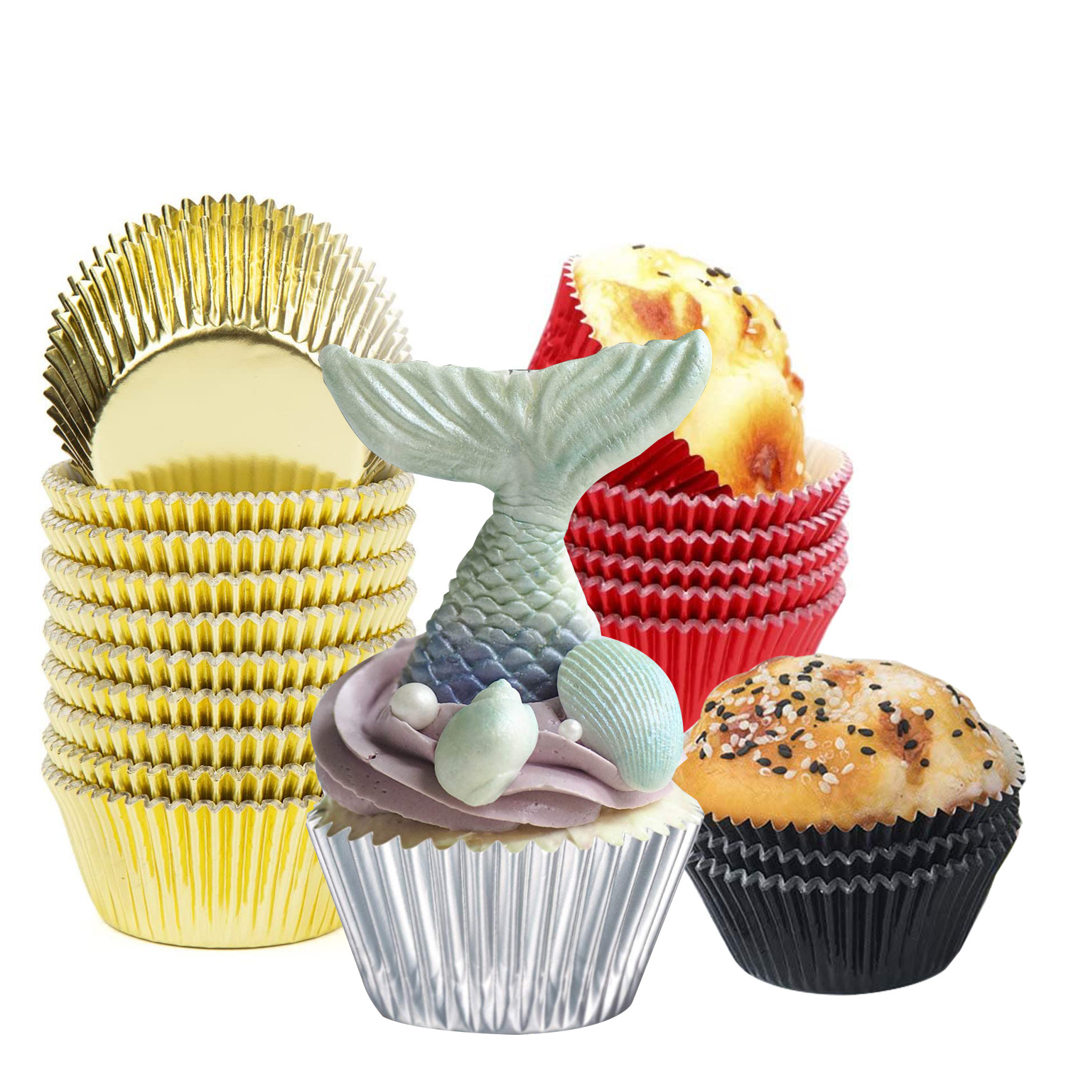 铝箔蛋糕纸杯纸托加厚烘焙吸油马芬杯子雪媚娘曲奇面包防粘油垫纸