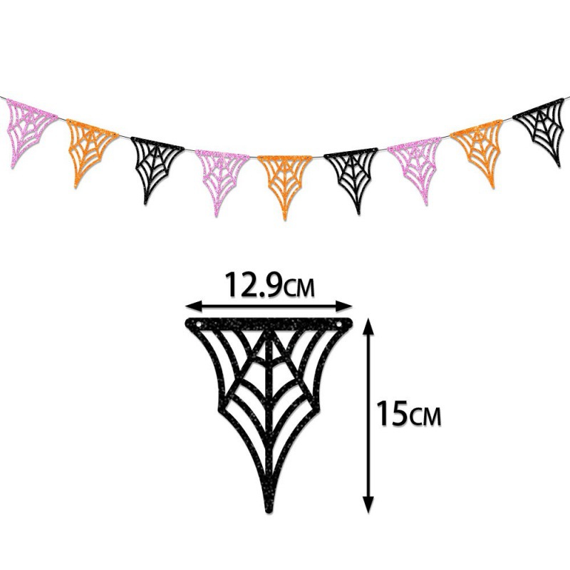 Decoración de fiesta de vacaciones de Halloween, bandera de pull, murciélago fantasma, bandera de pull, barra de flores, decoración de pared, adornos de pancartas