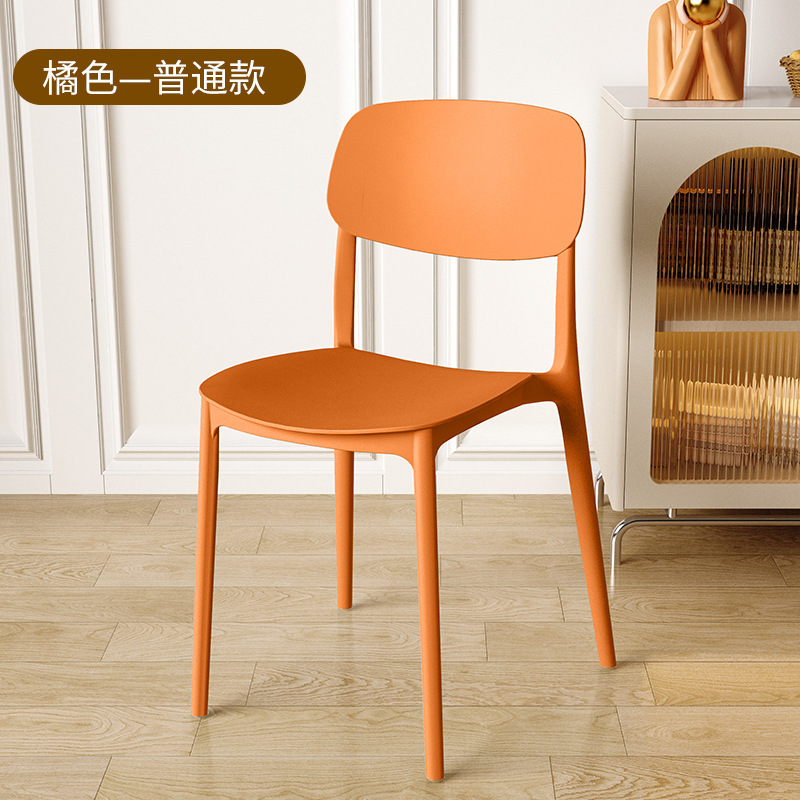 Silla de comedor con respaldo para el hogar, simple y gruesa, taburetes de plástico cómodos para sentarse, sillas de mesa de comedor comerciales nórdicas.