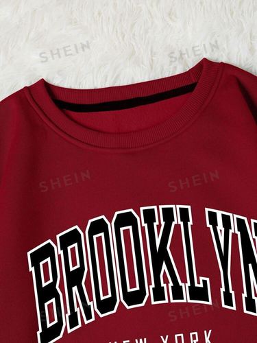Quiet Letter Graphic Thermal Lined Sweatshirt Western and Eastern polyester