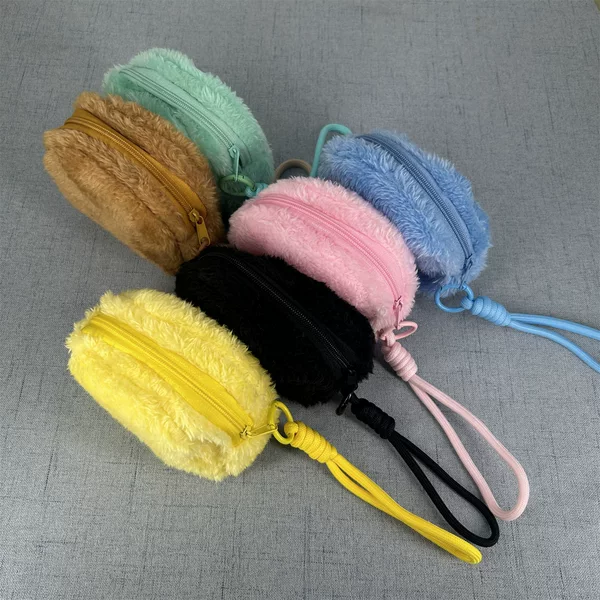 Solid Color Stuffed Cute Coin Purse Children's Hair Ring Hairpin Storage Small Bag Portable Coin Purse