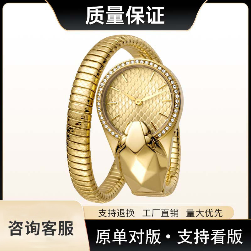 JC  灵蛇石英手表单圈个性金色欧美气质百搭女士腕表 JC1L067M002