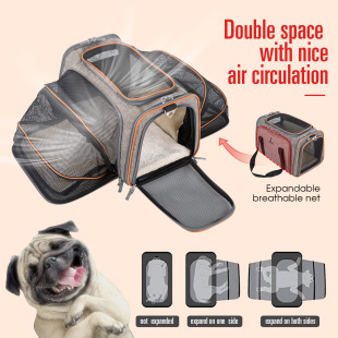 Cross-border New Pet Extensible Double Open Bag Outdoor Portable Folding Pet Handbag Cat Out Bag