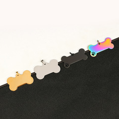 Cross-border cute hot-selling laser engraved personalized pet accessories stainless steel hollow bone pendant dog tag