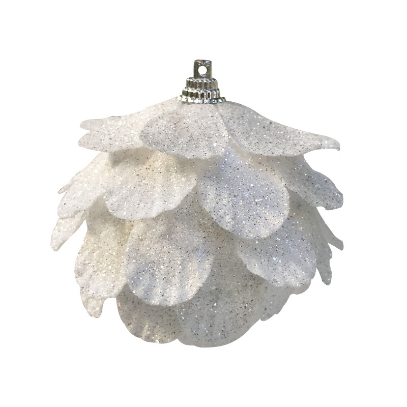 Nuevo pétalo de Navidad polvo de oro bola hoja bola ventana decoración árbol de Navidad brillo nieve blanca bola de espuma colgante