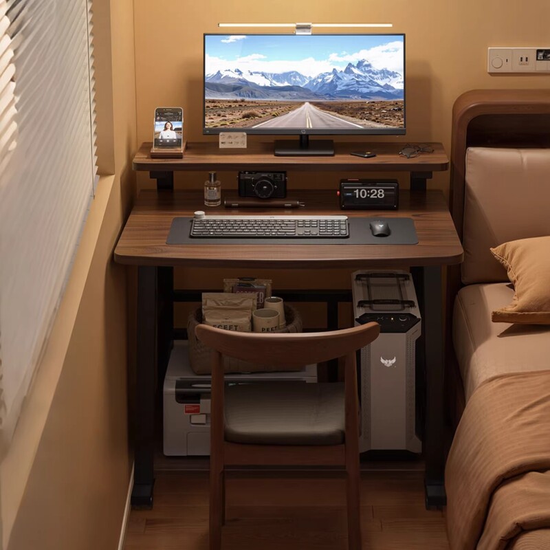 Carefully Selected Small Desktop Computer Desk for Bedroom, Home Use Bedside Table, Can Hold System Unit, Movable Small Table, Work Desk