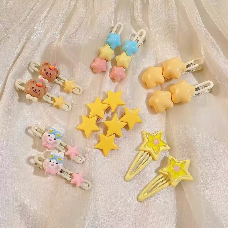 Horquilla estrella hembra linda horquilla de dopamina de verano clip de flequillo lateral para cabello roto 2024 nuevo clip pequeño y2k