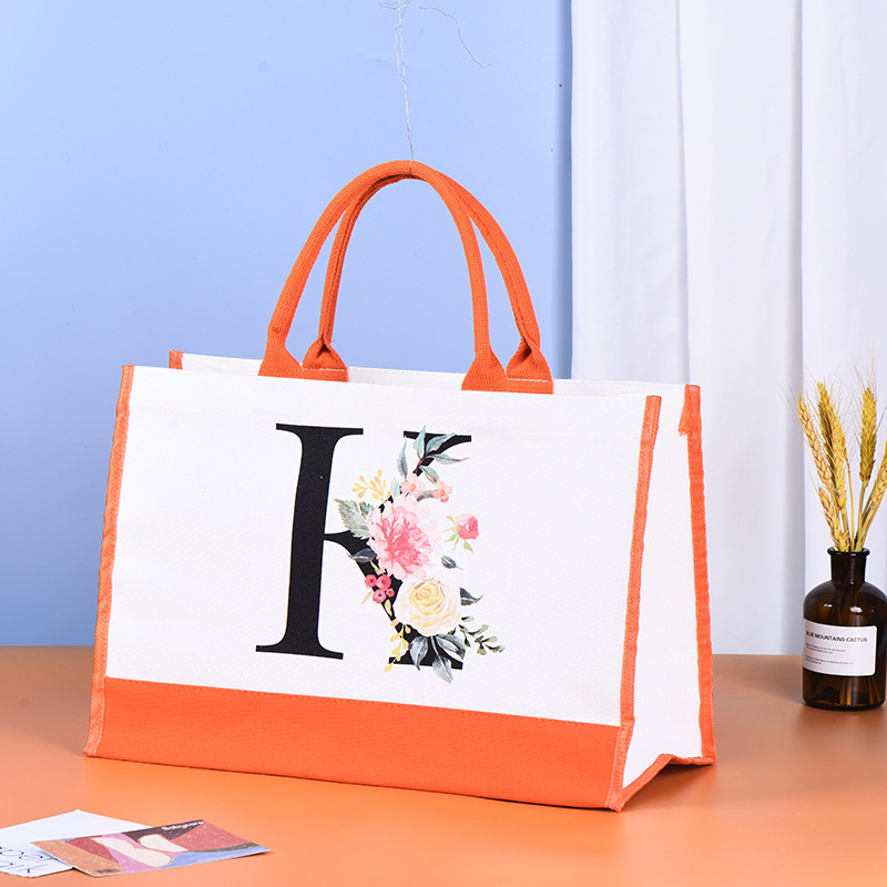 帆布袋印刷现货淋膜防水帆布拼接包时尚手提购物礼品帆大容量印刷