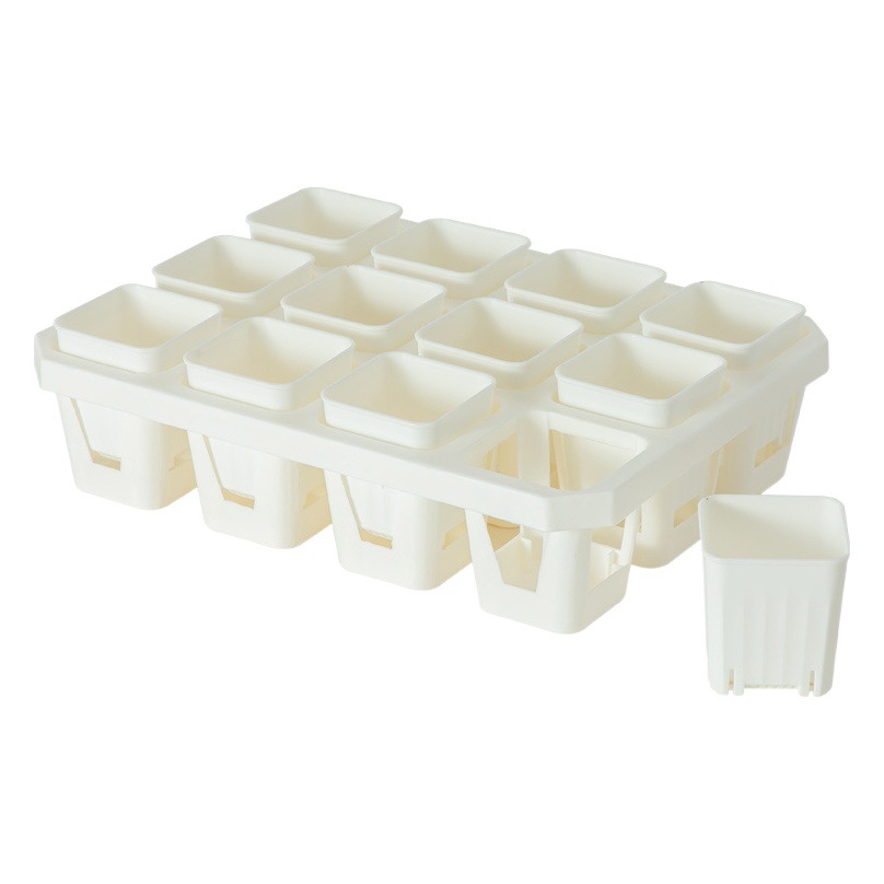 Bandeja de Plástico para Macetas, Cuadrada Negra, para Suculentas y Plántulas