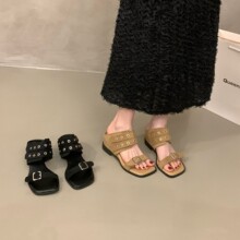 内增高露趾法式凉拖鞋女鞋子外穿2026新款夏季度假配裙子罗马凉鞋