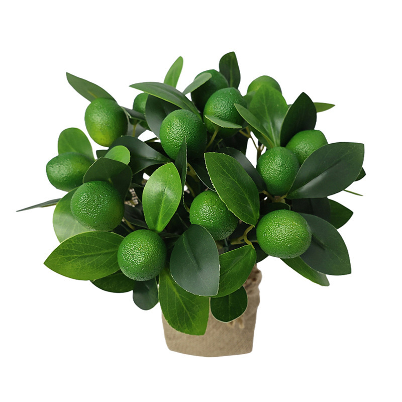 现货仿真柠檬绿植墙挂藤蔓餐桌装饰人造柠檬藤水果树模型拍摄道具|undefined