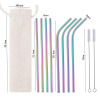 Metal handheld straw stainless steel, set, ecological milk tea, wholesale