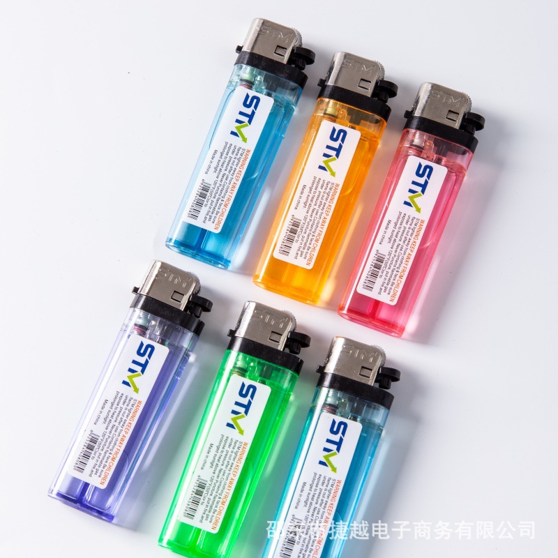 Encendedores de rueda de pedernal estilo antiguo, exportación de 50 encendedores de rueda de pedernal, encendedores de plástico transparente de colores, encendedores electrónicos al por mayor