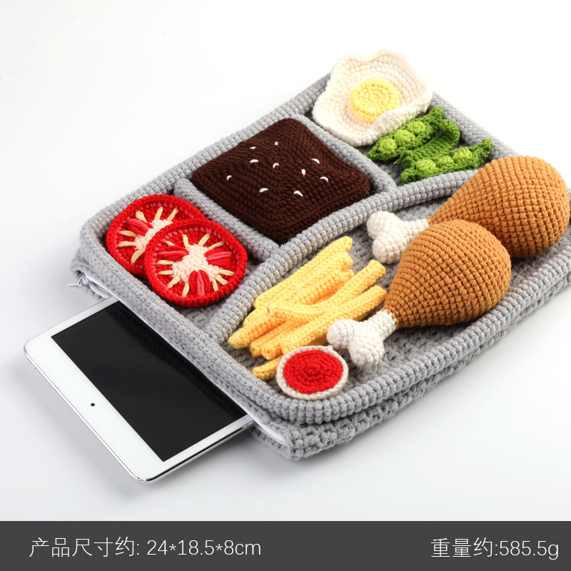 Dinner plate flat bag crochet material package