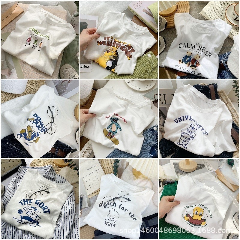 露店 1 元 2 元送料無料レディース半袖 T シャツ Alibaba Wholesale.com 1688 半袖 T シャツレディーストップス処理|undefined
