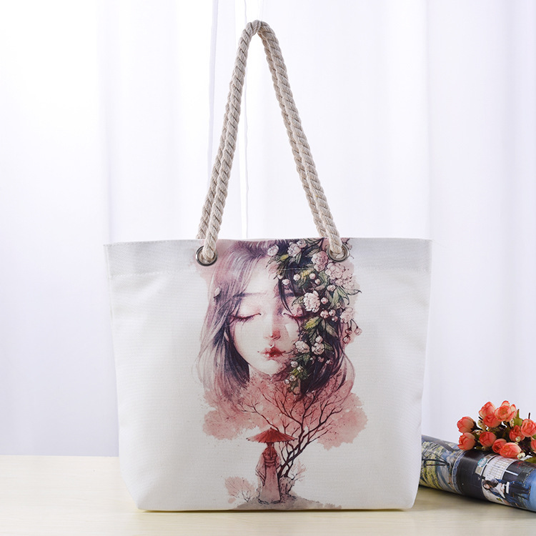 厂家批发棉绳帆布袋定 做广告空白棉布袋定 制创意学生手提购物袋