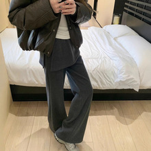 韩代款25年秋冬新款韩系纯色百搭屁帘修身显瘦喇叭裤休闲长裤卫裤