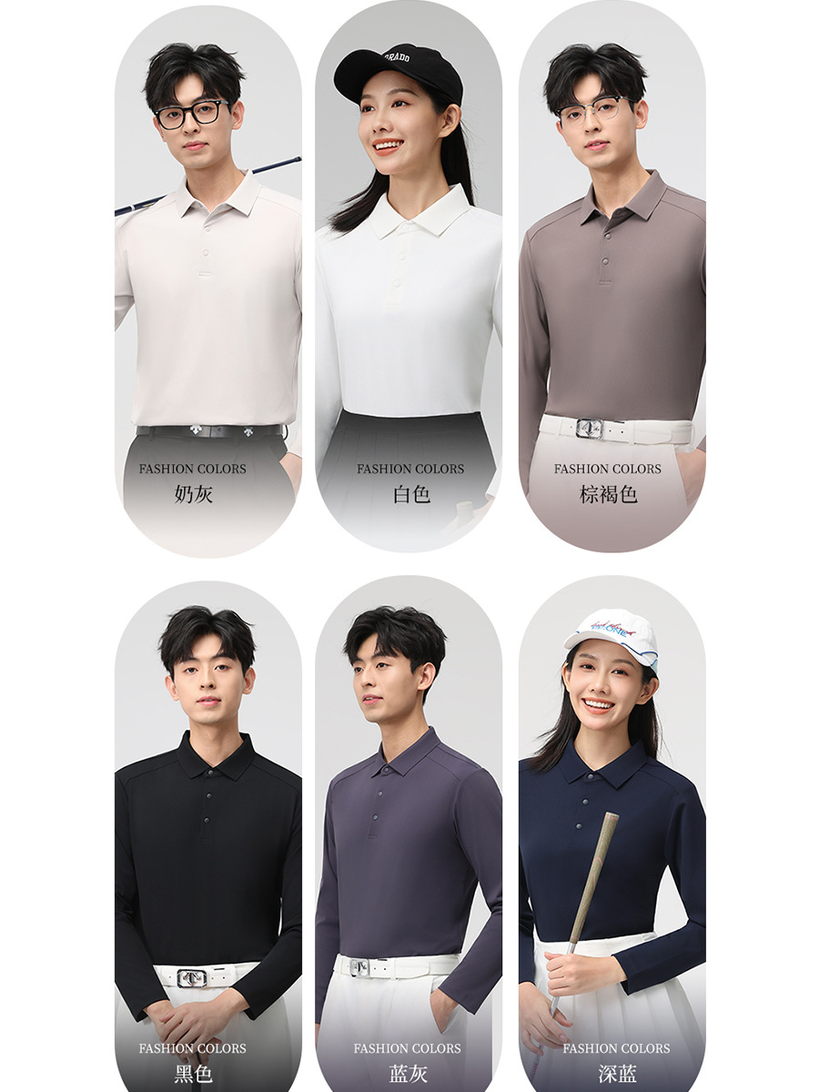 Camisas deportivas de golf de mangas largas transfronterizas camiseta de solapa sin marcas camiseta de polo de hombre lujosa personalización de alto nivel