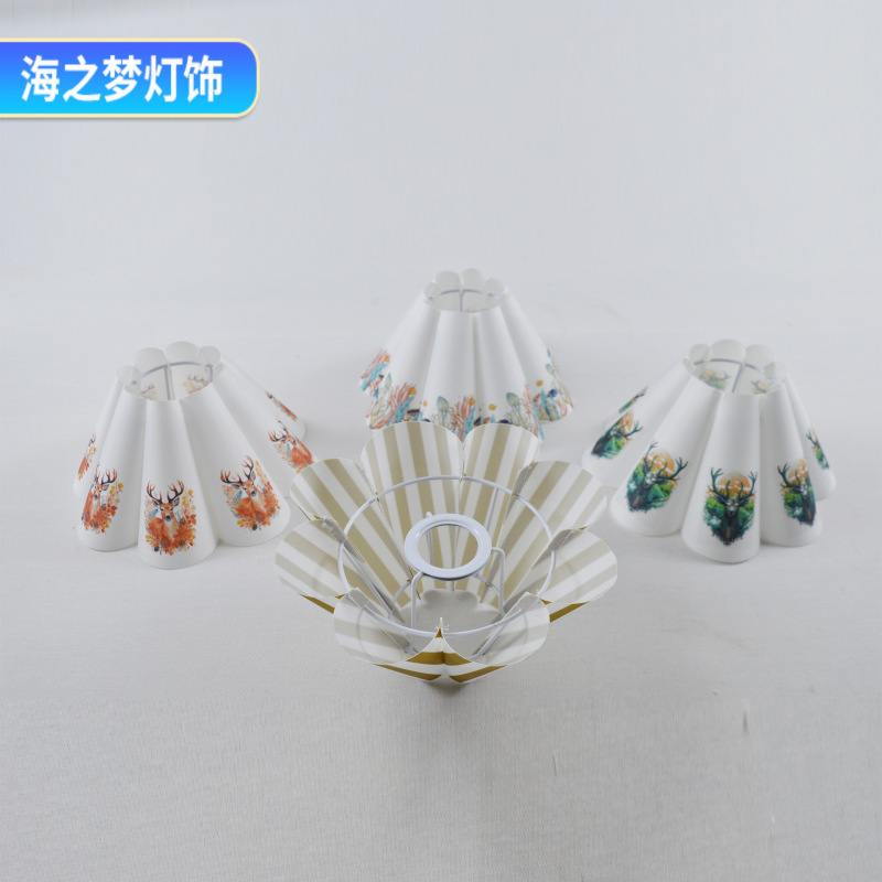 跨境亚马逊花瓣布艺灯罩酒店民宿家居装饰图案印刷外壳罩台灯灯罩|undefined