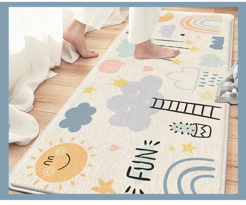 简约仿羊绒地毯,卡通地垫,卧室地毯,床边地毯,地毯地垫