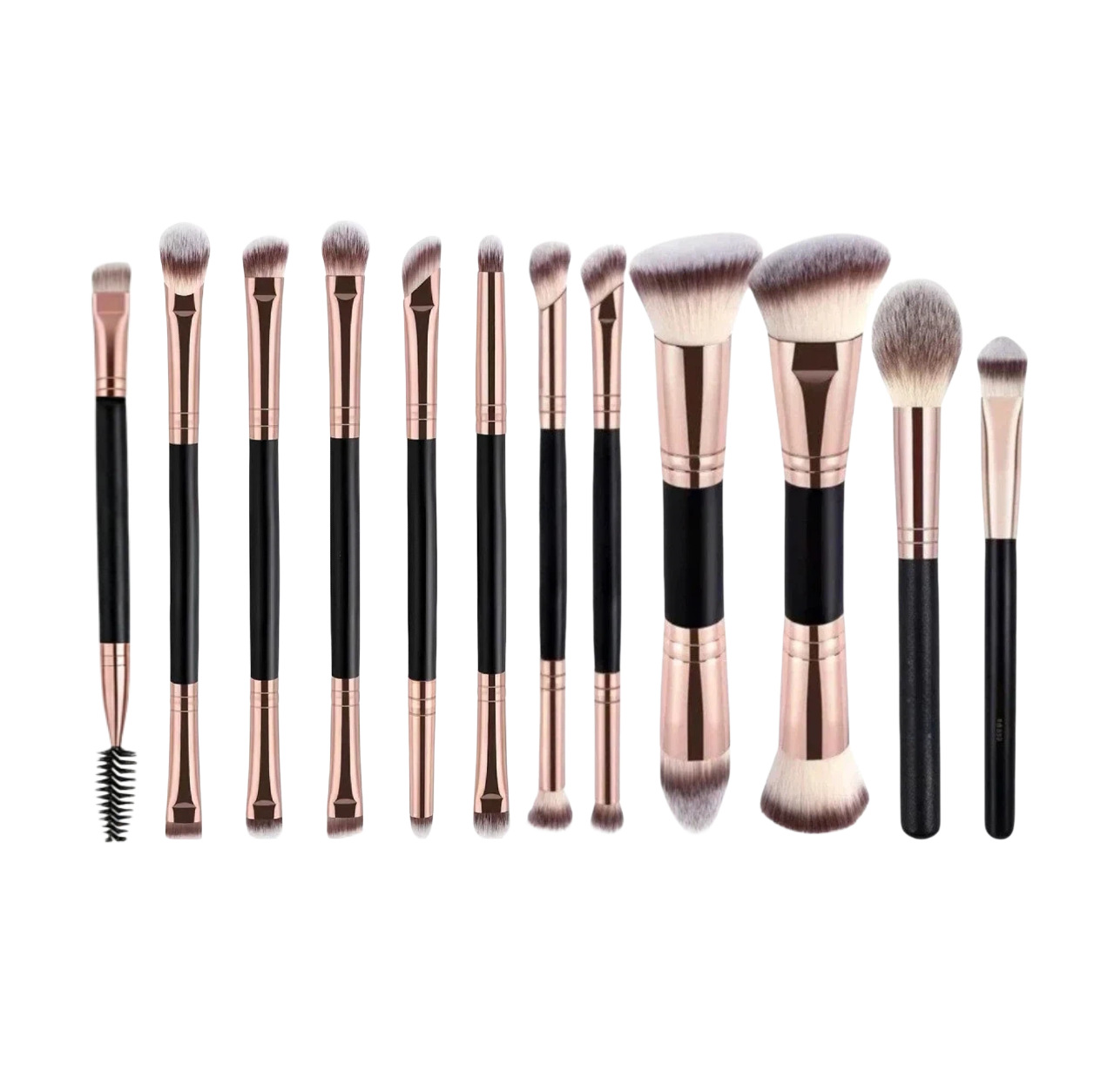 Juego de Brochas de Maquillaje de Doble Cabezal Plástico PS Maquillaje Facial para Maquillaje