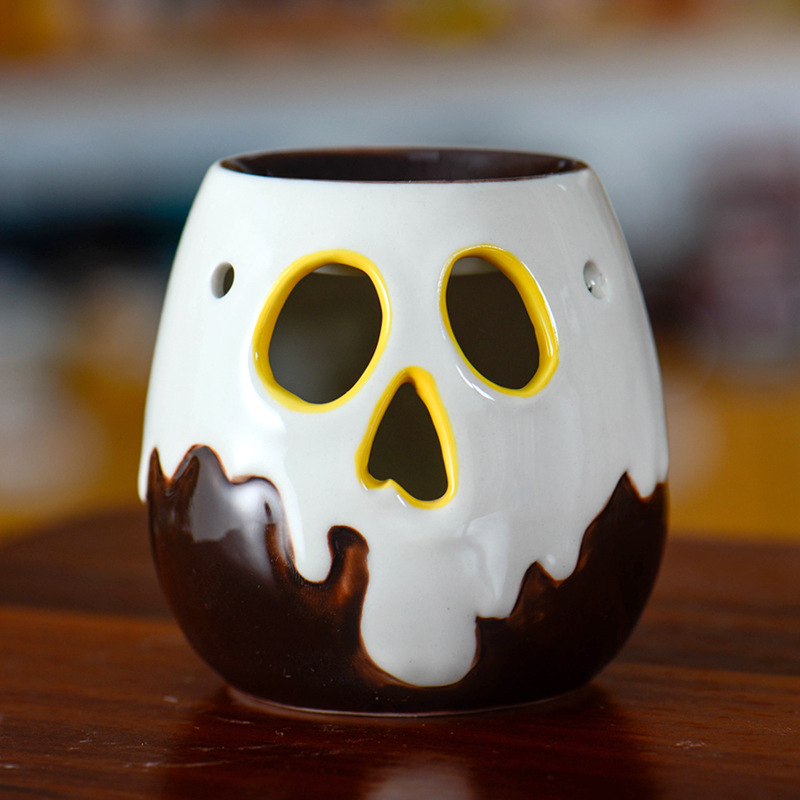 Vela de cerámica Estufa de aromaterapia Lámpara de aromaterapia hueca Lámpara de aceite refinado Dos y Estufa de aceite refinado Artesanía creativa para el hogar