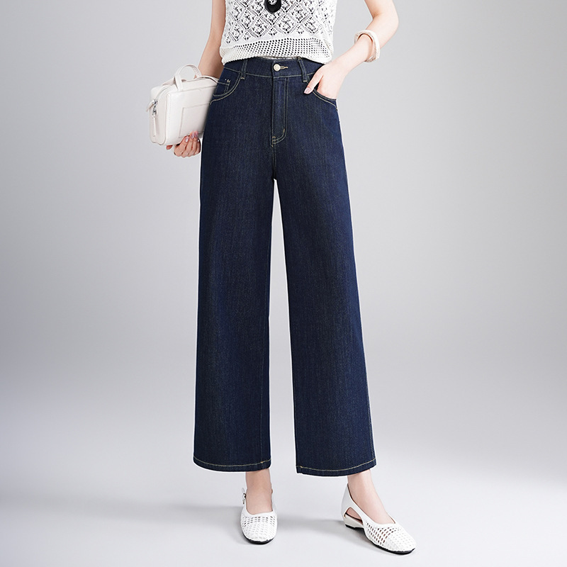 Women's Summer Thin High-Waisted Casual Versatile White Jeans, Cropped Straight-Leg Pants 8267B Women's Summer Thin High-Waisted Casual Versatile White Jeans, Cropped Straight-Leg Pants 8267B