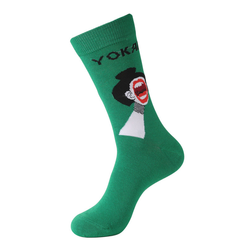 Male Japanese Monster Animation Socks Female Cotton Monster Story Sock Cartoon Personality Trend Boat Socks-5Prs 62 Undefined