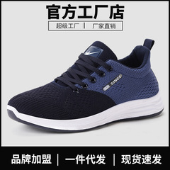 Men's 2023 New Fashion Trendy Flyknit Running Shoes, Low-top Laced Breathable Outdoor Mesh Sports Single Shoes