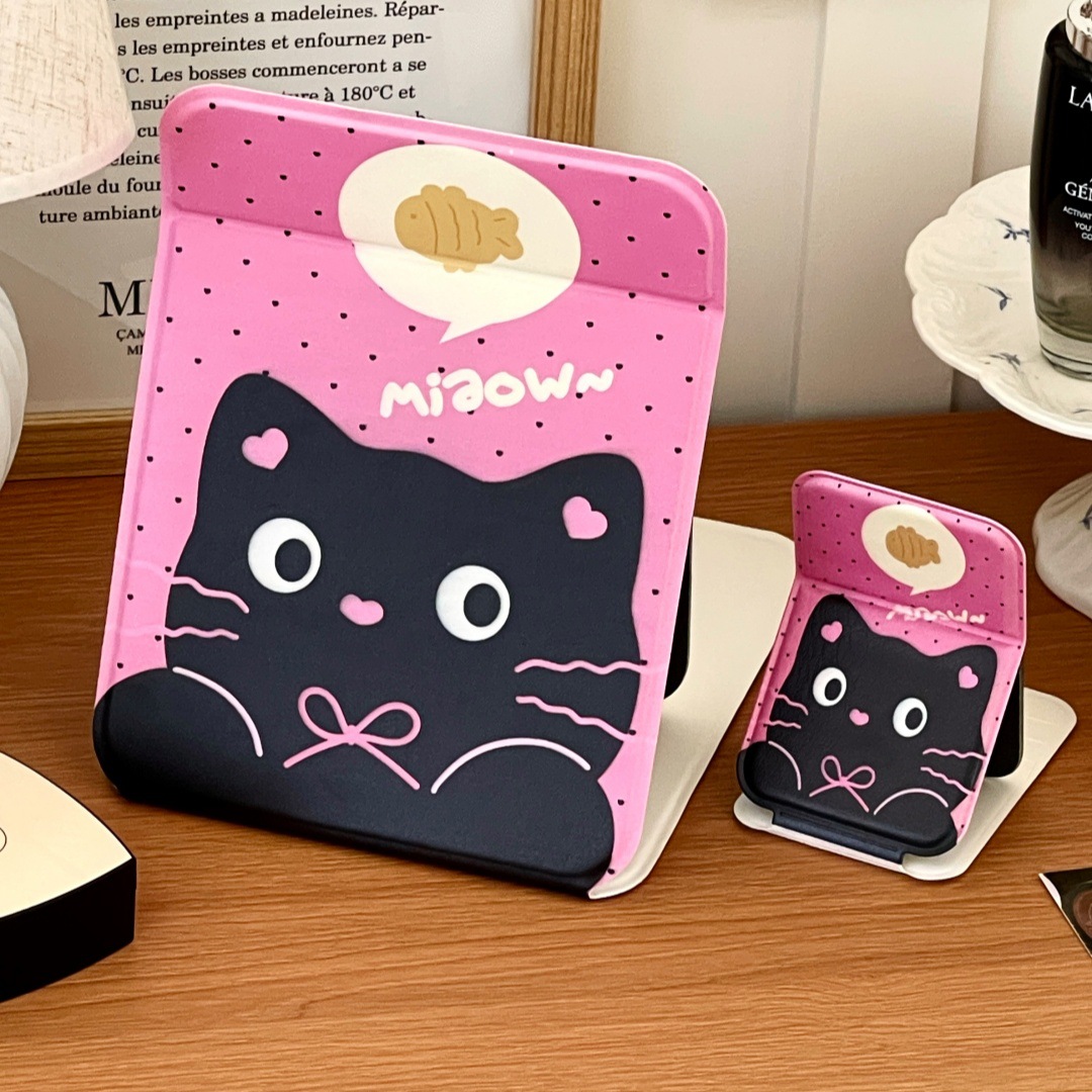 Espejo lindo espejo de maquillaje oficina espejo pequeño espejo portátil femenino dormitorio de estudiantes escritorio espejo plegable