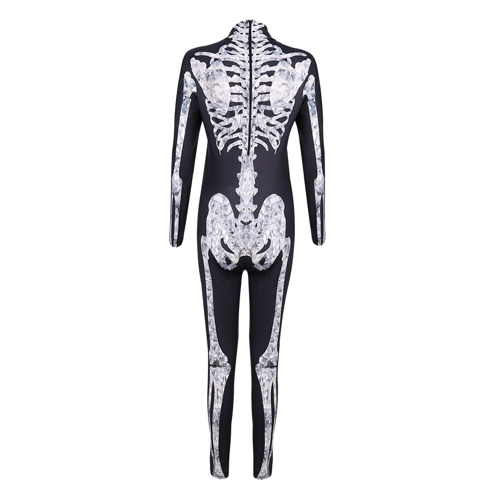 Mono de cosplay de esqueleto femenino para Halloween, disfraz de Grim Reaper para actuación en escenario, traje de cosplay, venta al por mayor transfronteriza.