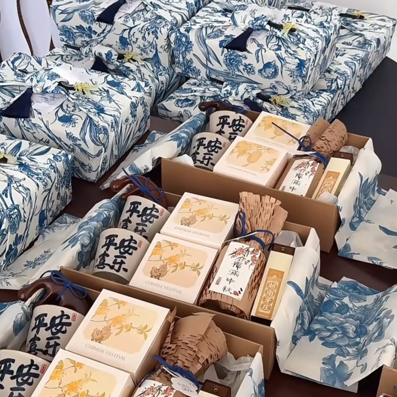 新款中秋包装盒广式流心月饼蛋黄酥点心木盒中式糕点绿豆糕礼盒|undefined