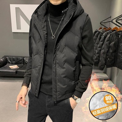 Down Vest Autumn and winter new pattern Korean Edition Trend Duck Sleeveless waistcoat man Self cultivation Hooded Vest coat