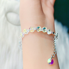 6mm8mm10mm glossy peach heart crystal loose beads straight hole love beads live diy bracelet material heart shaped beads