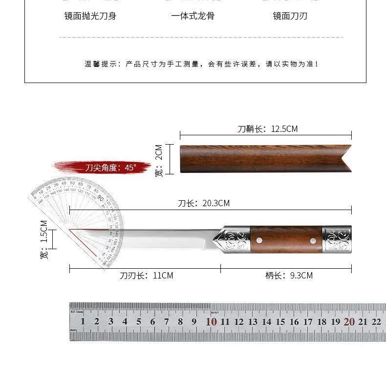 M390 прямой лезвие портативный бытовой нож для фруктов на открытом воздухе полевой пикник западный столовый нож многофункциональный нож интегрирован острый ручной нож для мяса