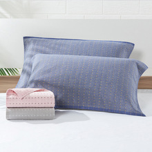 洁玉四季高密纯棉双层枕巾一面纱布一面毛圈A类吸汗透气男女通用