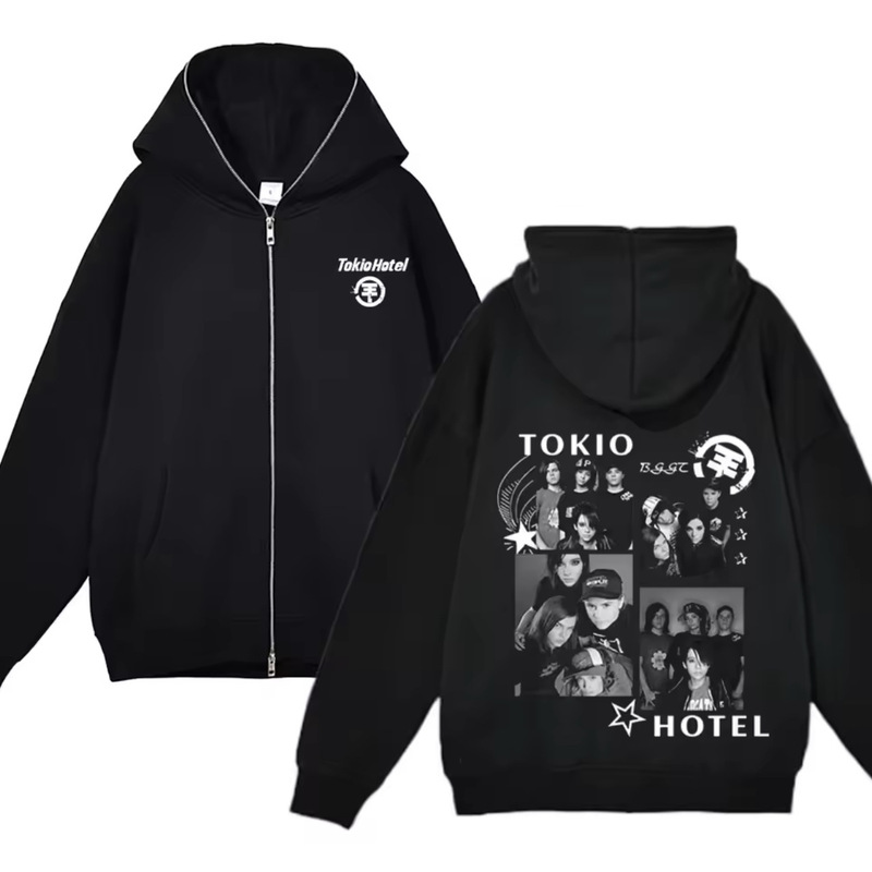 Ebay Cross-Border Tokio Hotel Bill Kaulitz Sweatshirt Rock Band Sweatshirt Y2K Full Zipper Top Ebay Cross-Border Tokio Hotel Bill Kaulitz Sweatshirt Rock Band Sweatshirt Y2K Full Zipper Top