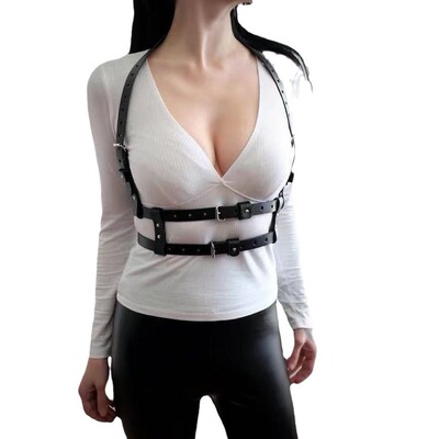 Punk Harajuku straps Harness-style Girdle decorate shirt Elastic straps belt