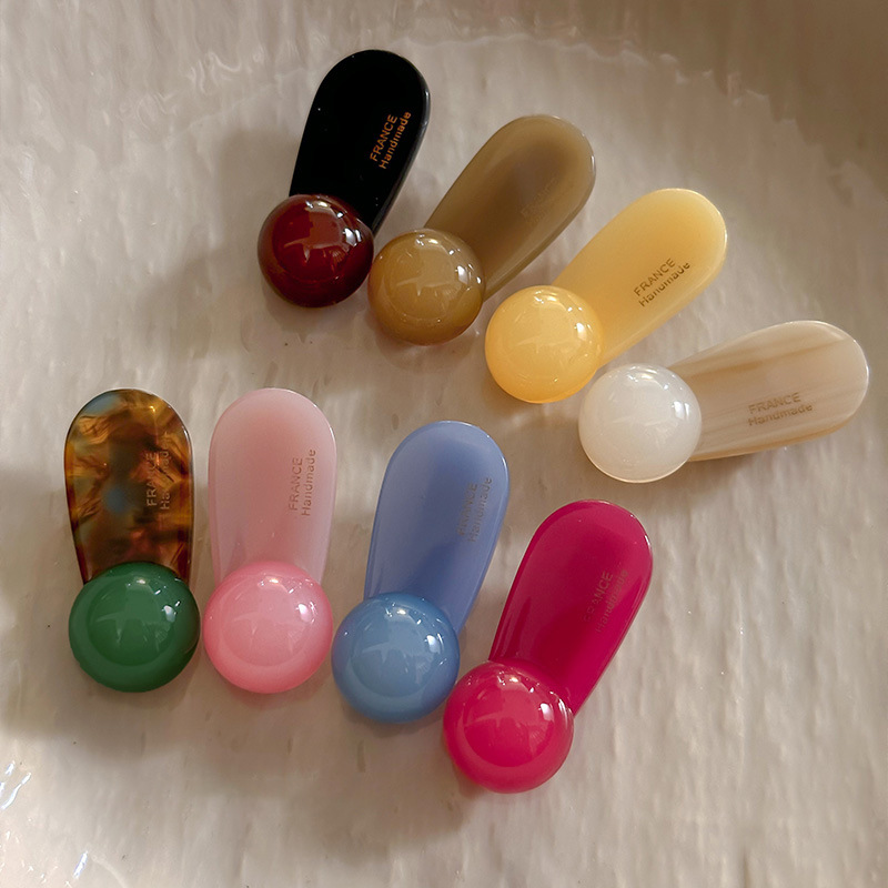 圆球韩系发夹女2025新款高级感侧边碎发刘海夹子小发夹头饰鸭嘴夹