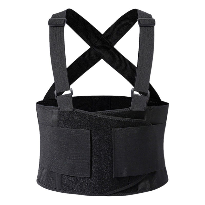 Cinturón de soporte lumbar con tirantes de trabajo para hombres que hacen ejercicio, faja reductora de cintura que induce la sudoración, cinturón de soporte abdominal para correr, hacer ejercicio y cinturón de fijación de cintura para ropa de trabajo.