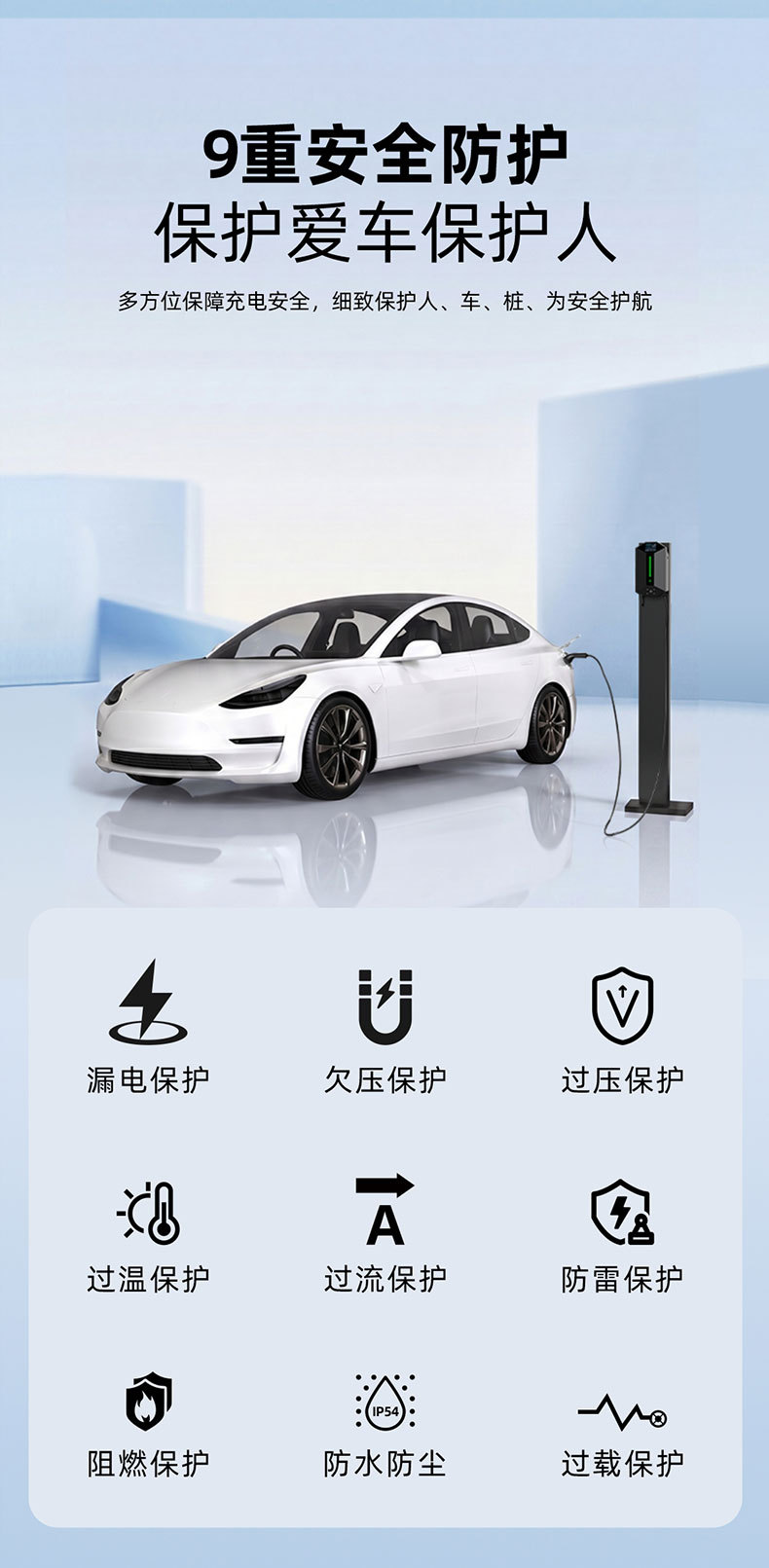 European standard new energy electric vehicle charging station, wall-mounted/pole-mounted, for home use, European standard, foreign trade