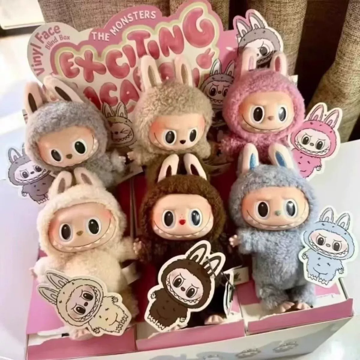 ПОМПАРТ Bubble Mart LABUBU сидячий вечеринный виниловый плюшевый blind box макарон второго поколения подвеска