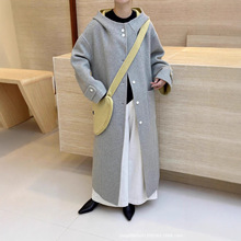 简约设计感高级双面双色毛呢外套2025秋冬新款双面羊毛大衣外套女