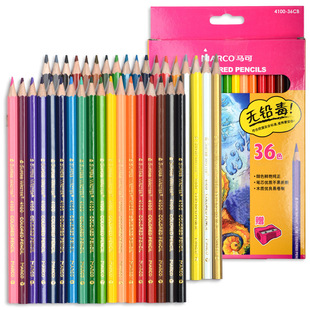Marco Marco Pencil 4100 Not Easy to Break 4120 Professional Coloring Color Lead 36 Colors Boxed with Pencil Sharpener