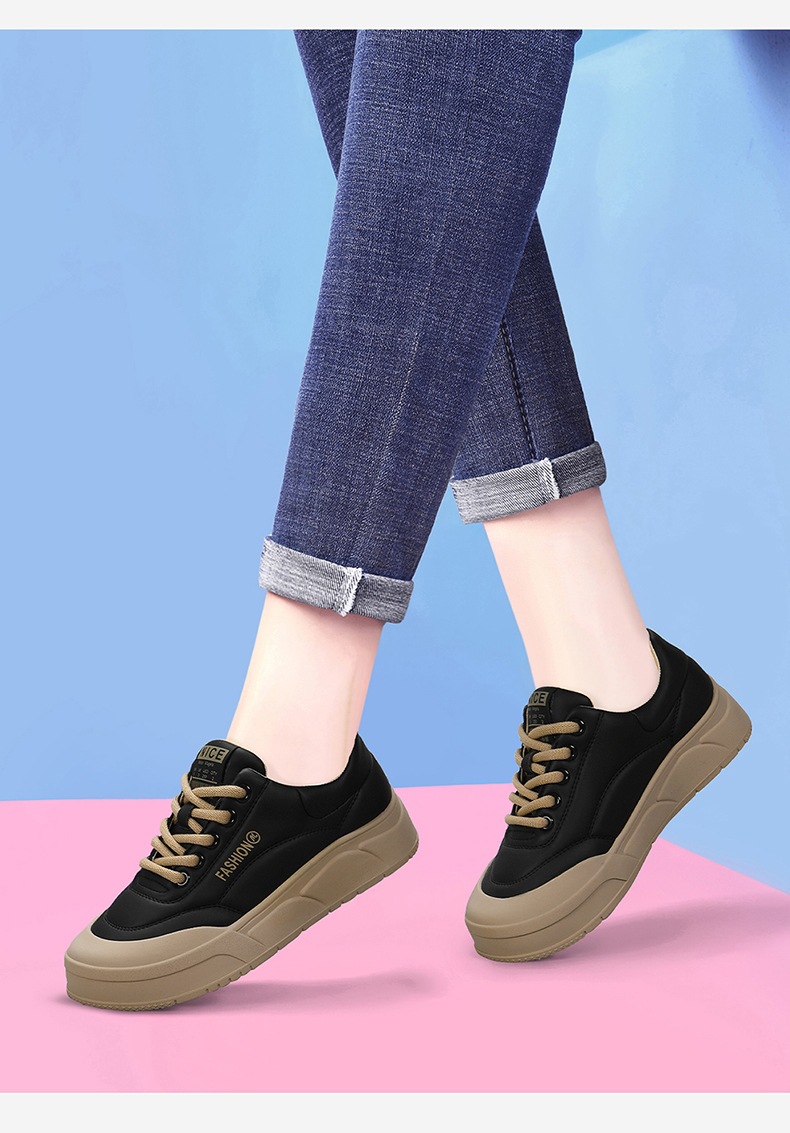 Weiße Damen Freizeitschuhe Mit Plateau Weiche Sohle Sneaker_voghion.com