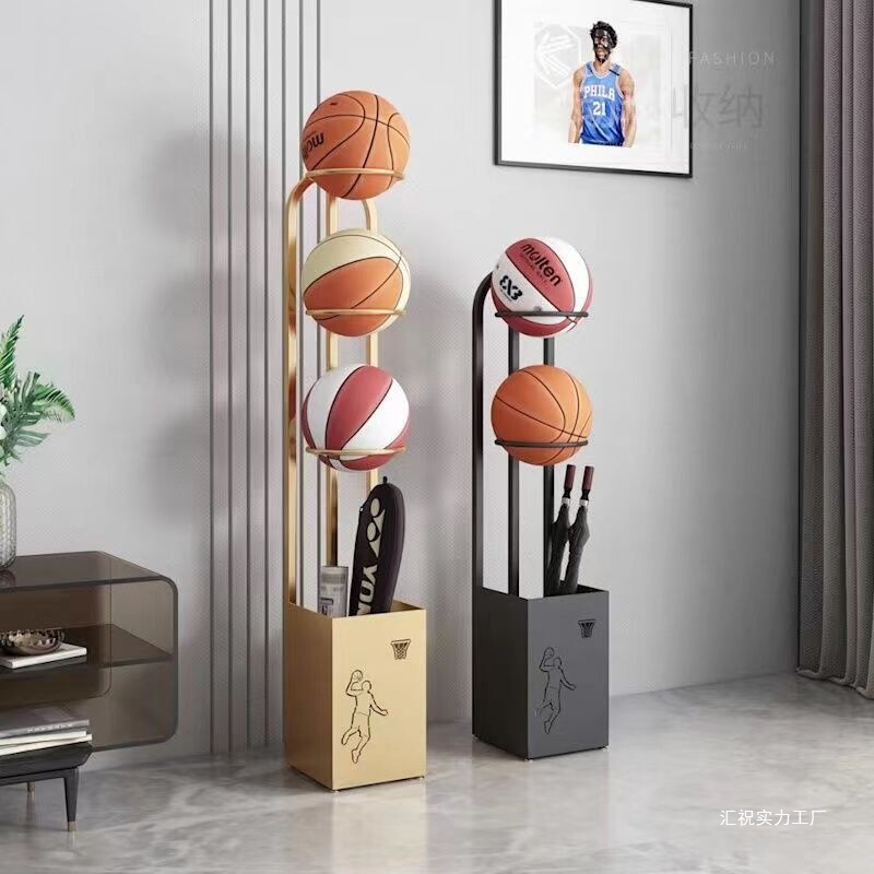 Sports Equipment Storage Rack, Racket Display Rack, Table Tennis Rack, Basketball and Football Storage Rack, Wall-Mounted, Home Indoor Use