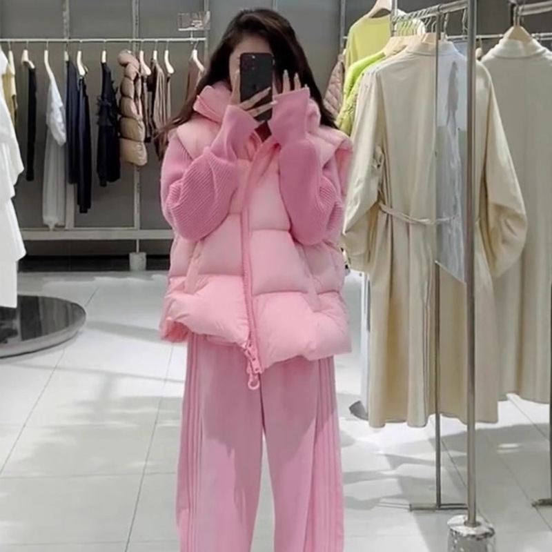 2026 New Fashionable Pink Cotton Vest Korean Style Casual Women's High-End Chanel-Style Jacket Trendy Top