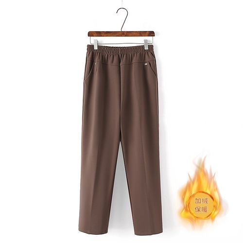 Mom pants Spring and Autumn New Elastic Waist Trousers Solid Color Versatile Fashion High Waist Straight Pants Casual Women's Pants