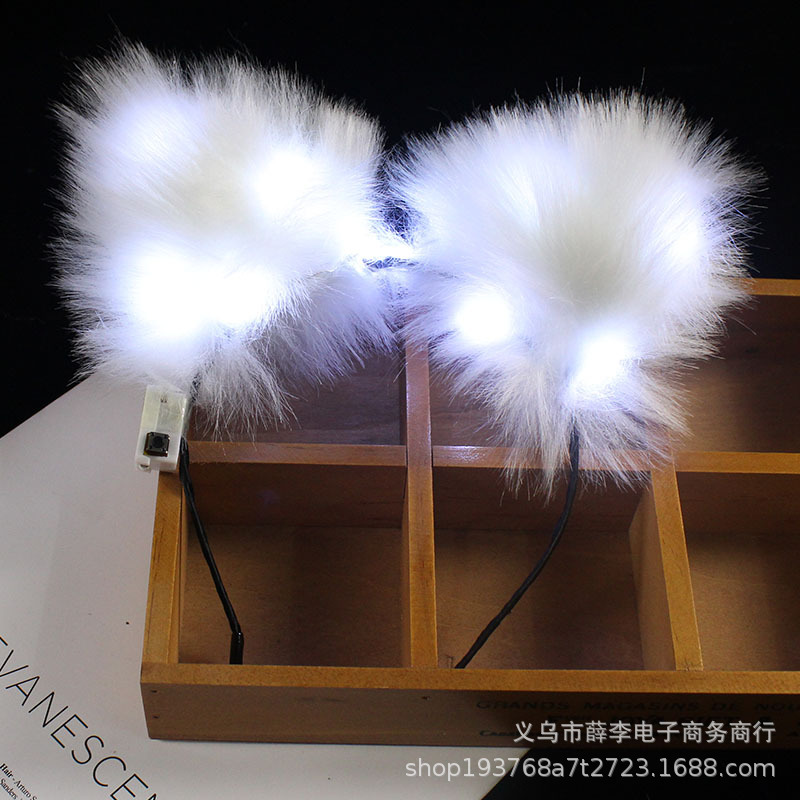 Luminoso Fox diadema Fox felpa Orejas de conejo orejas de gato horquilla bar concierto puesto diadema luminosa